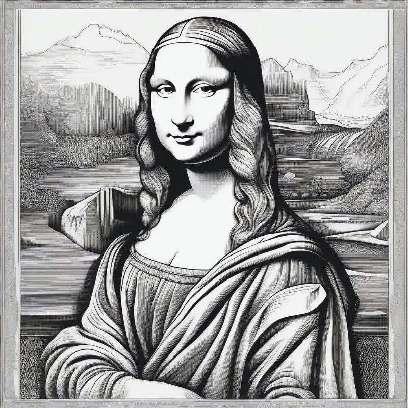 Classic Mona Lisa Coloring Page