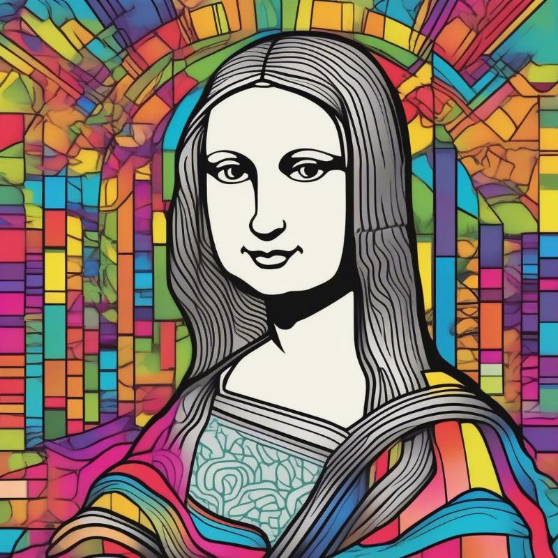 Pop Art Mona Lisa Coloring Page