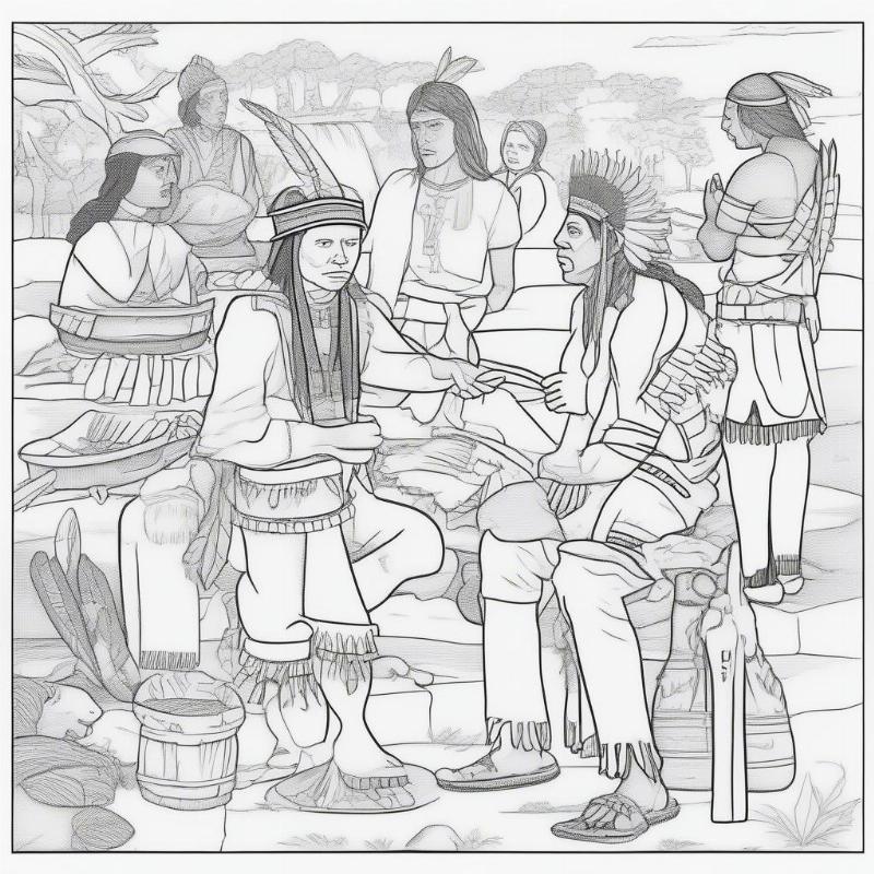 Native American Columbus Day Coloring Page