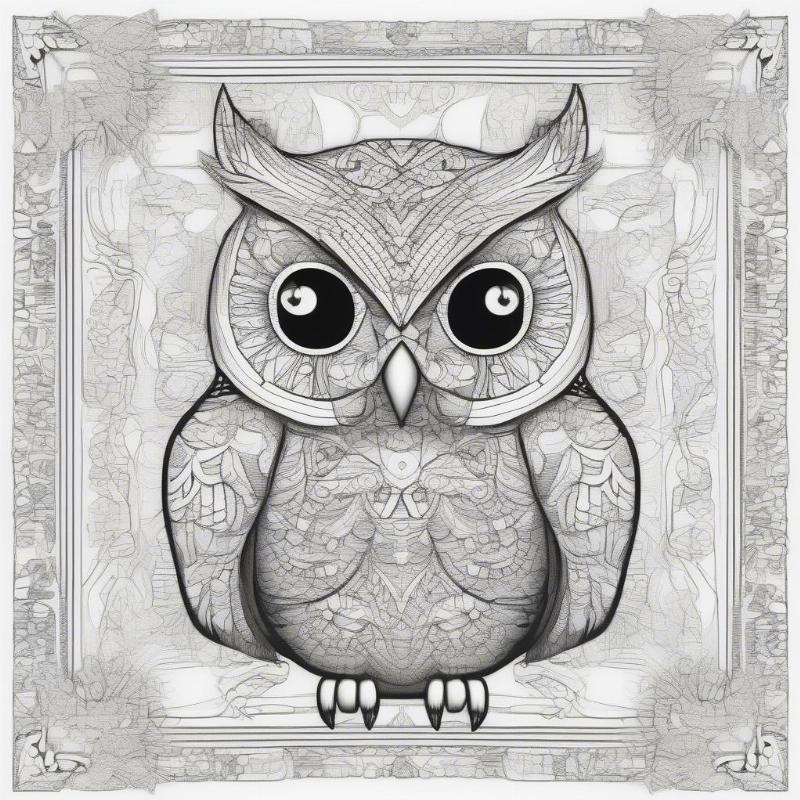 Mandala-inspired owl perfect for relaxation.