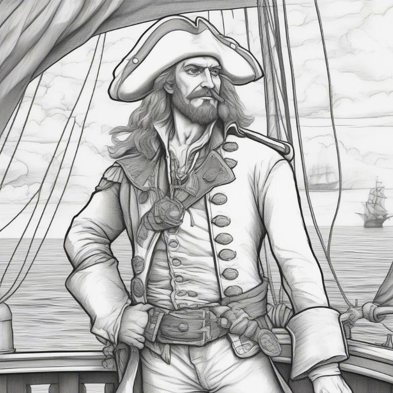 Pirate Captain Coloring Page