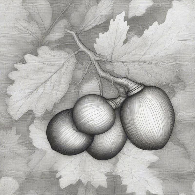 Realistic Acorn Coloring Page