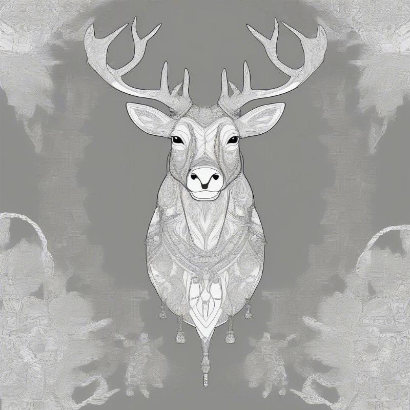 Reindeer Coloring Page Printable with Intricate Details