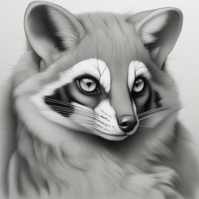 Ringtail face close-up detail coloring sheet