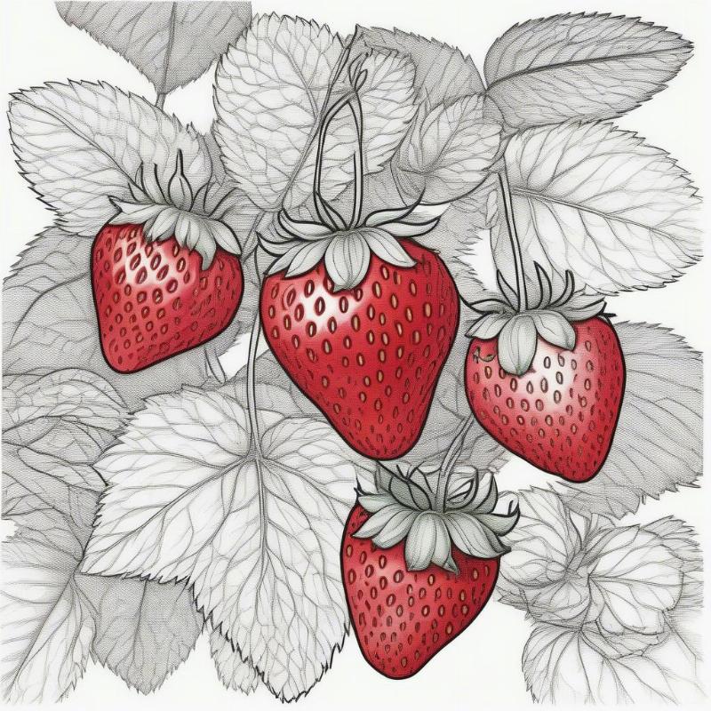 Delightful Strawberries Coloring Pages: A Sweet Treat for Your Creativity