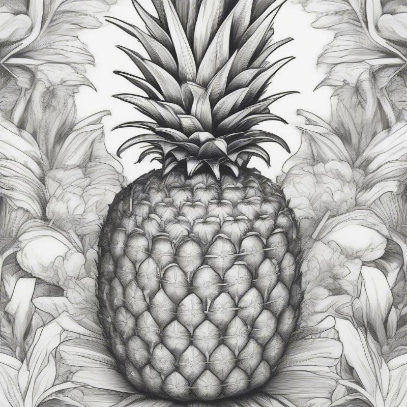 Pineapple With Face Coloring Pages