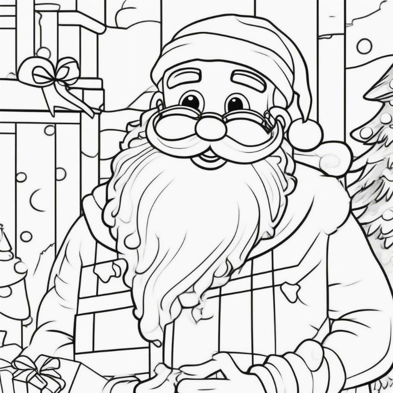 Santa Claus Coloring Sheet for Kids