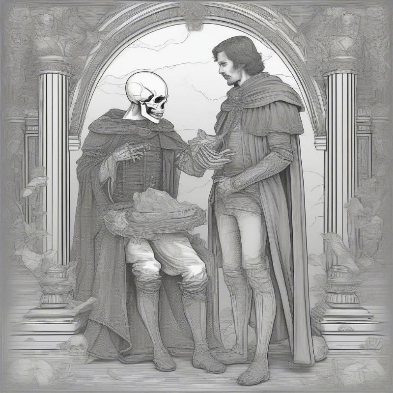 Shakespeare Hamlet Coloring Page Skull