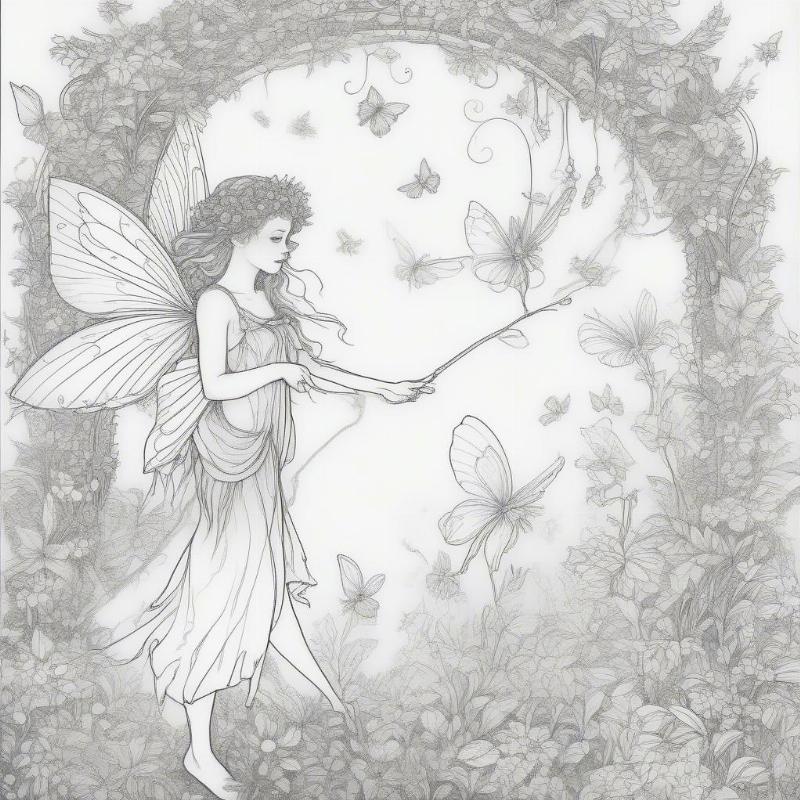 Shakespeare Midsummer Night's Dream Fairy Coloring Page