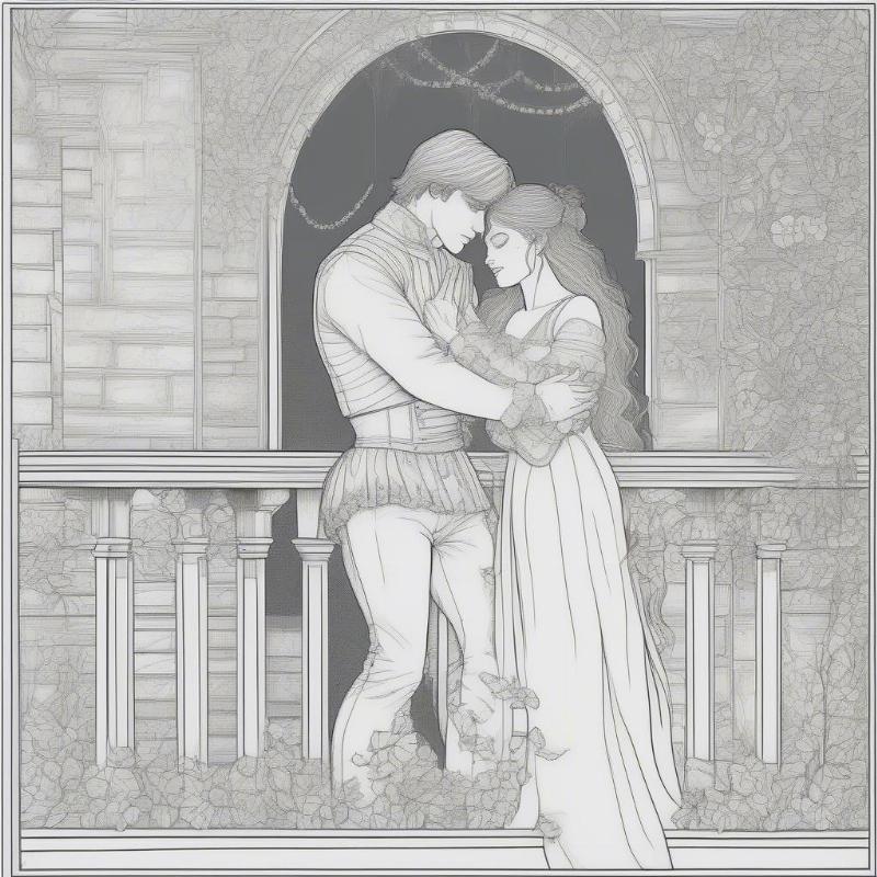 Romantic Romeo and Juliet Coloring Page