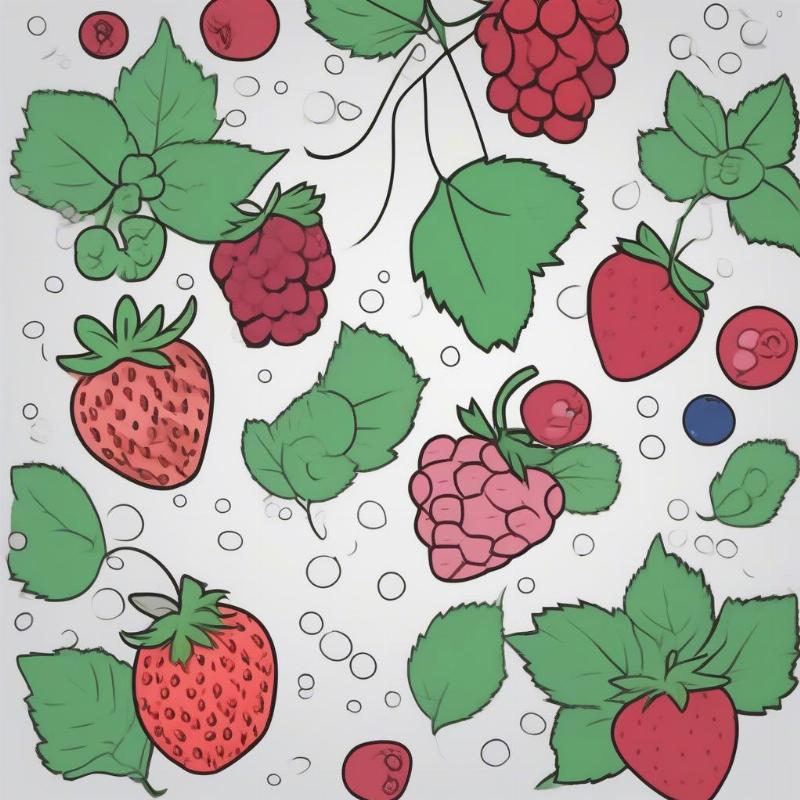 Simple Berry Coloring Page for Young Children