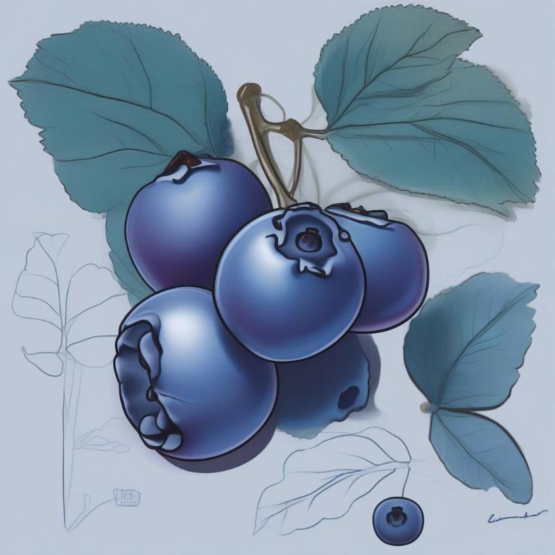 Simple Blueberry Outline Coloring Page