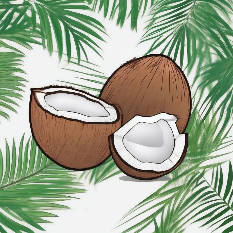 Simple Coconut Coloring Page for Kids