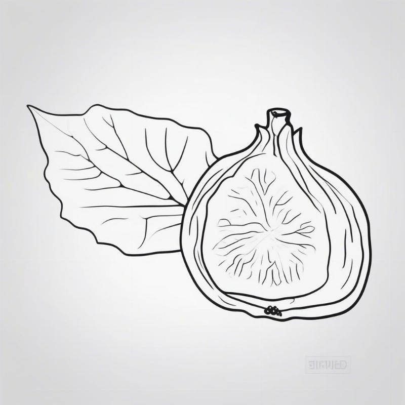 Simple Fig Outline Coloring Page for Kids