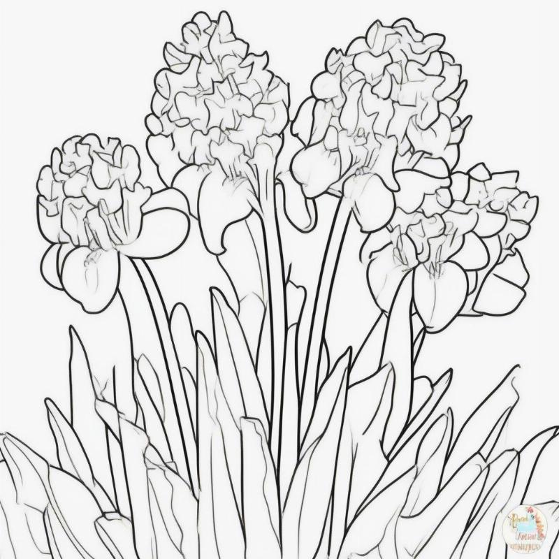 Simple Hyacinth Coloring Page for Kids