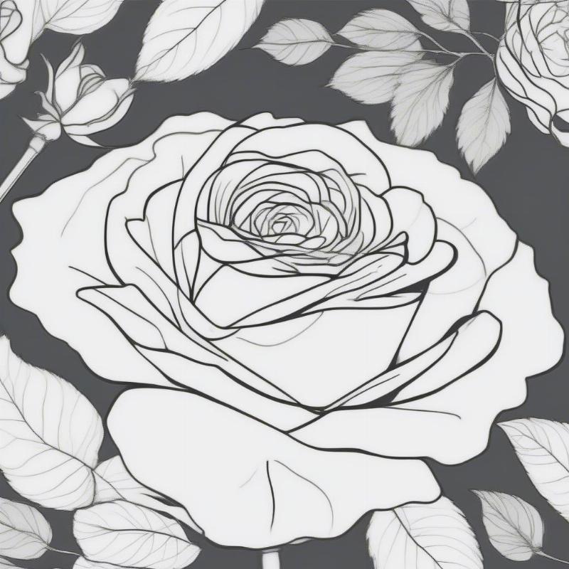 Simple Rose Outline for Beginners