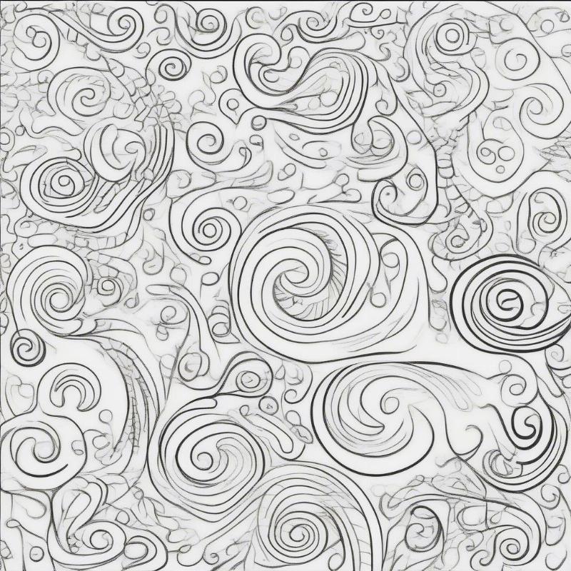 Simple Swirl Doodles Coloring Page for Kids