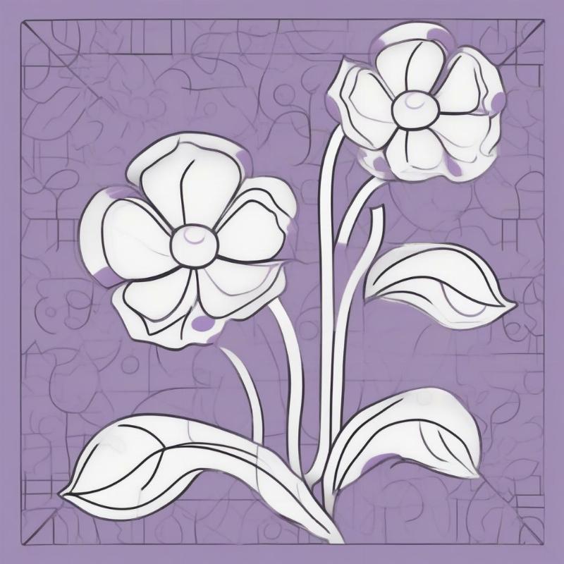 Simple Violet Coloring Page for Kids