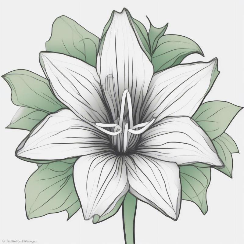 Single Bellflower Coloring Page for Beginners