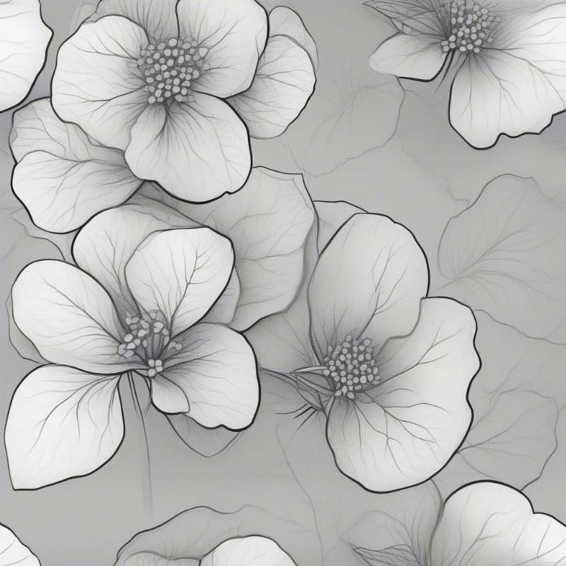 Single Hydrangea Bloom Coloring Page