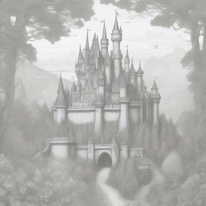 Sleeping Beauty's Castle Coloring Page