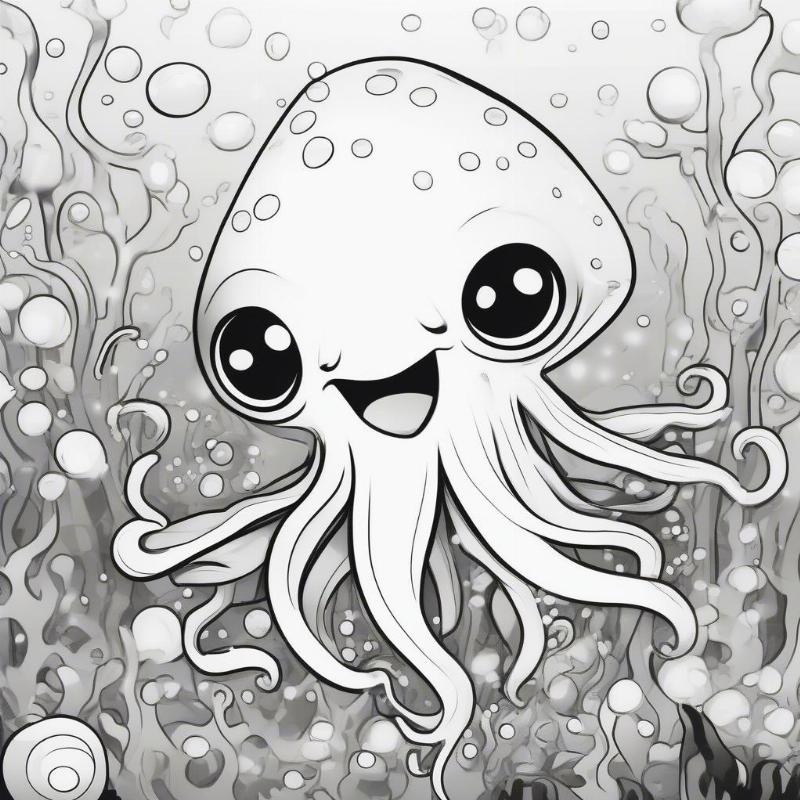 Squid Coloring Pages: Explore Creativity Under the Sea