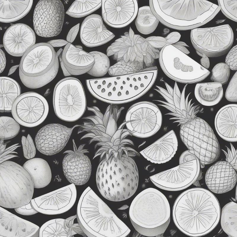 Summer Fruit Coloring Page