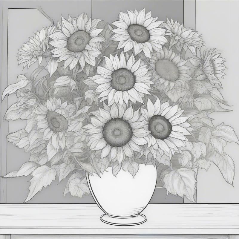 Sunflower Bouquet Coloring Page