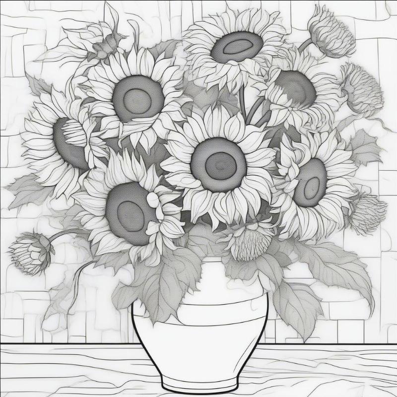 Sunflower Bouquet Coloring Page