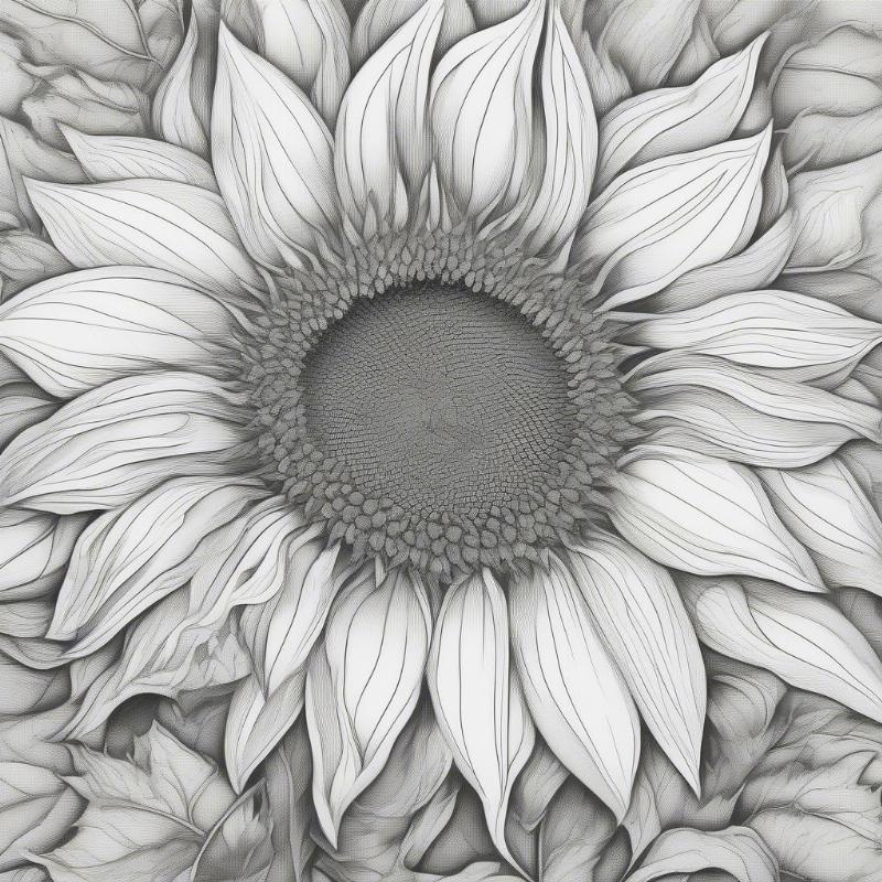 Detailed Sunflower Coloring Page