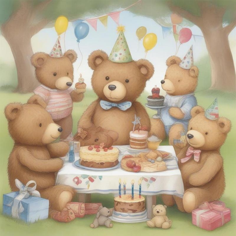 Teddy Bear Picnic Coloring Page