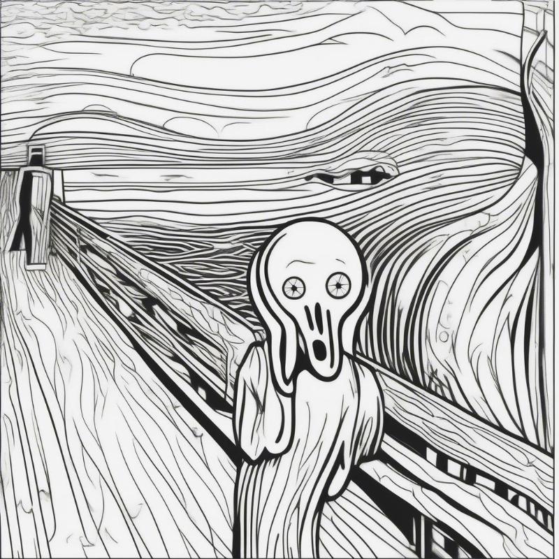 The Scream Coloring Page Advanced Design