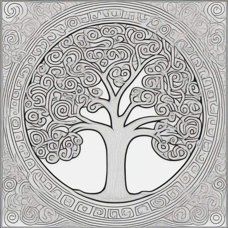 Exploring The Tree of Life by Gustav Klimt Coloring Pages