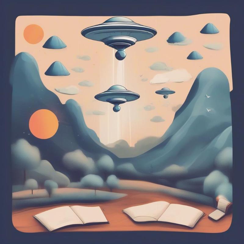 Letter U with UFO Illustration for Kids