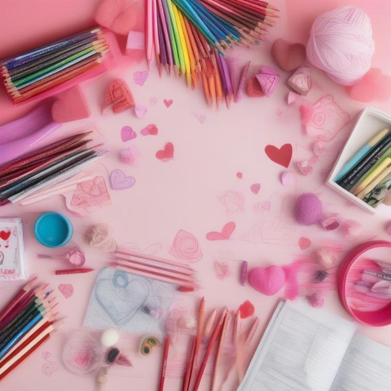 Valentine's Day Coloring Supplies