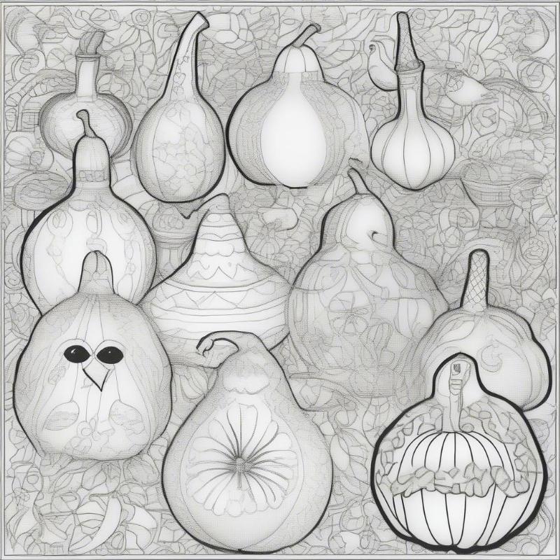 Gourd Coloring Pages: A Bountiful Harvest of Creativity