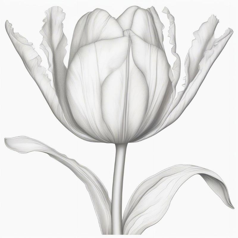 Vibrant Tulip Coloring Page for Adults and Kids