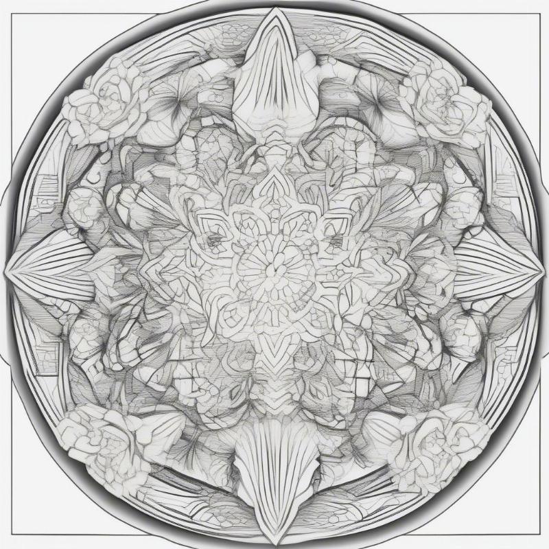 Virgo Glyph Mandala Design Coloring Page