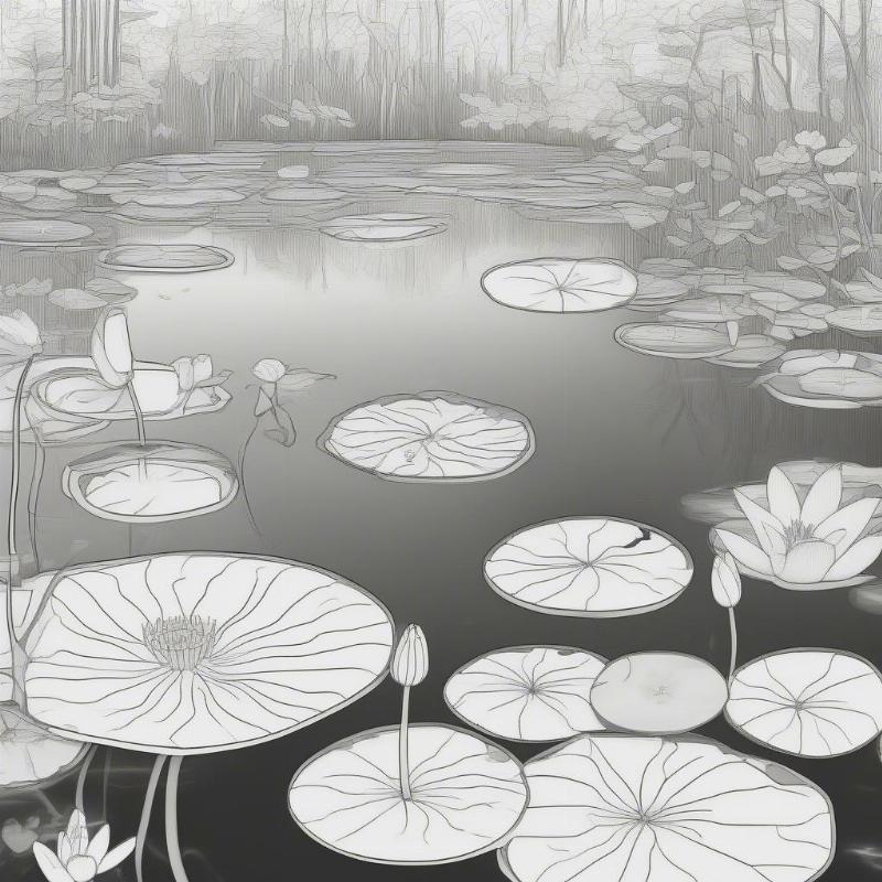 Water Lilies Coloring Page