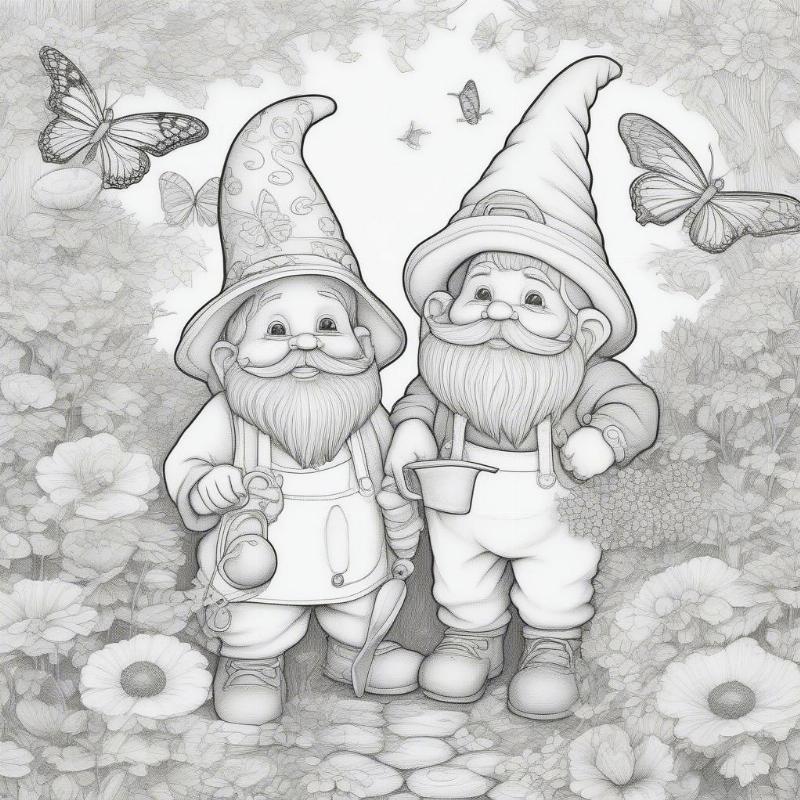 Delightful Gnomes Coloring Pages: A Whimsical Journey