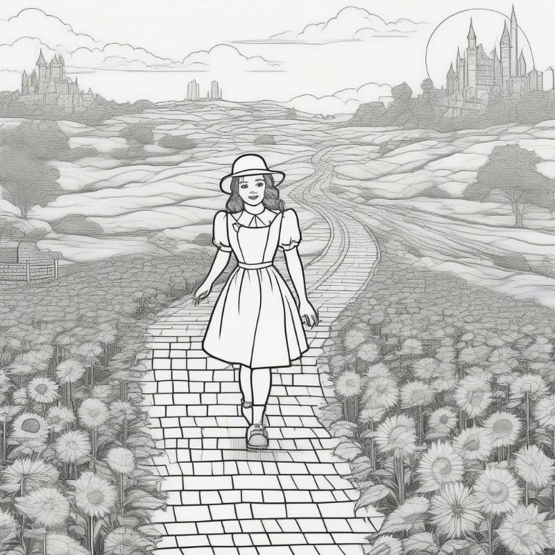 Wizard of Oz Coloring Page: A Magical Journey