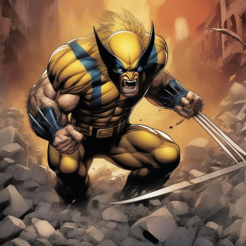 Wolverine battling Sabretooth in an intense scene perfect for coloring