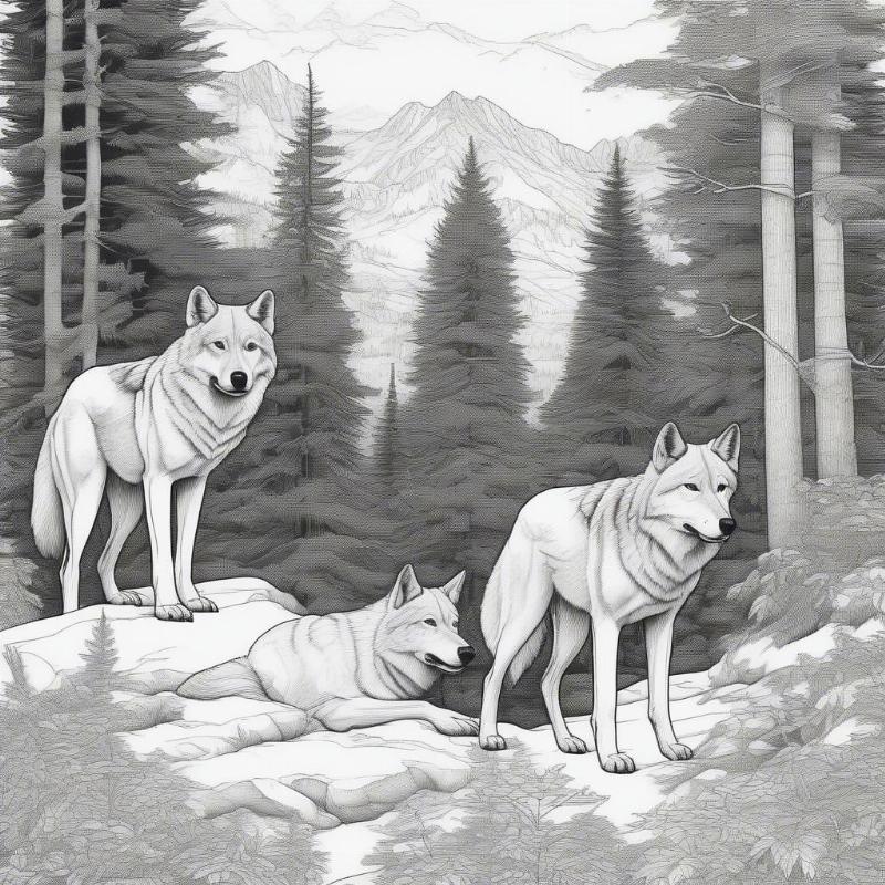 Wolves Coloring Pages: Explore Creativity and Relaxation with Majestic Wolves