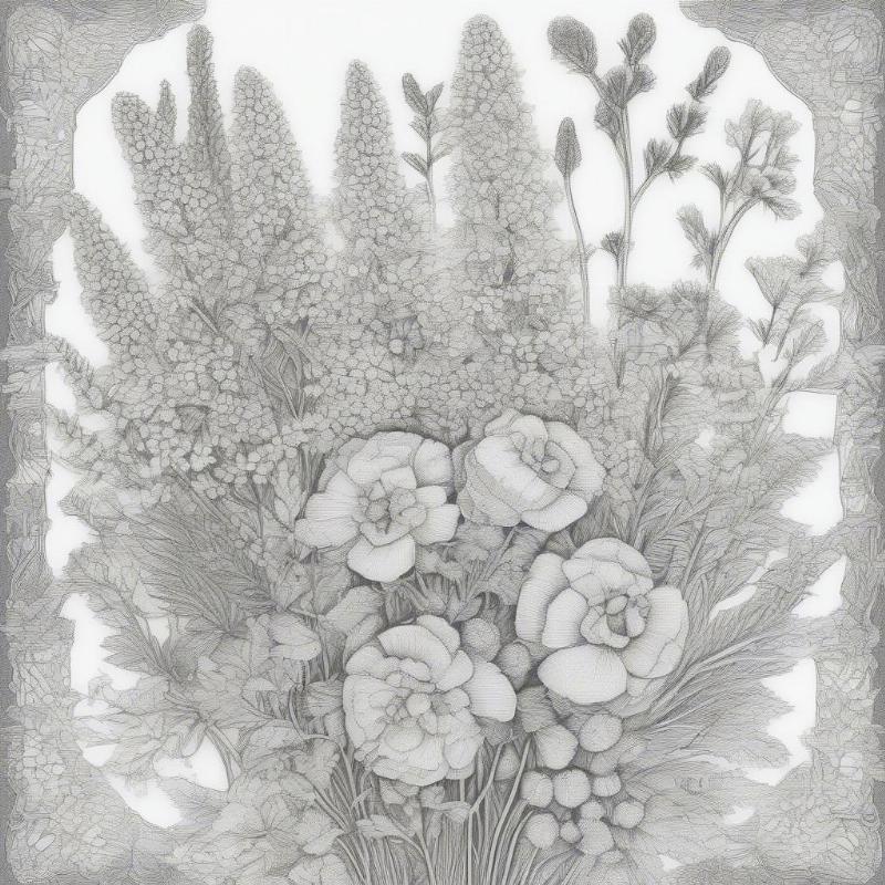 Yarrow Bouquet Coloring Page