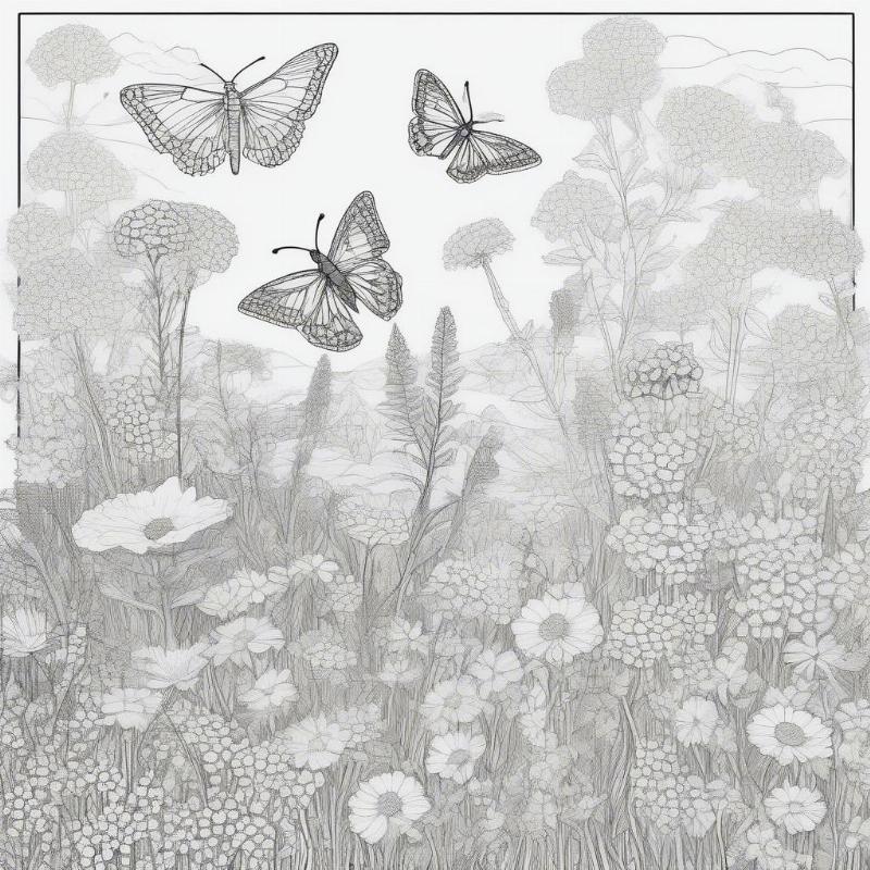 Yarrow Field Coloring Page